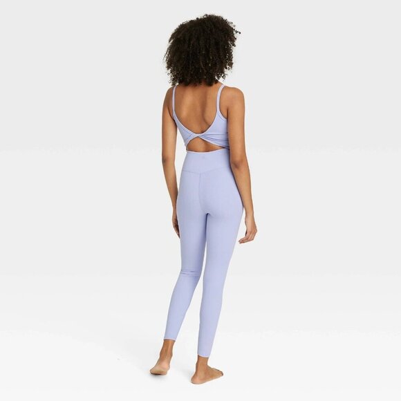 XXL - Womens Rib Full Length Bodysuit - All In Motion - Lilac Purple - Picture 3 of 11